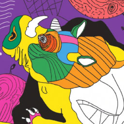 pop art playful fantasy creature