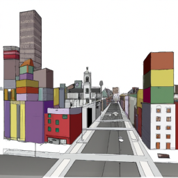 realistic detailed cityscape