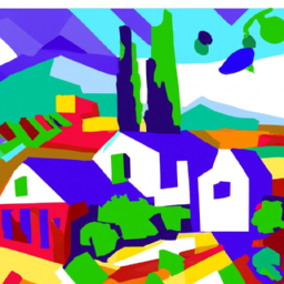 cubist playful landscape