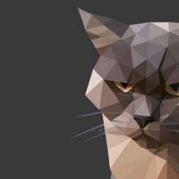 low poly moody cat