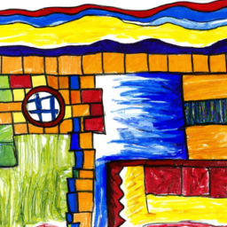 cubist whimsical landscape