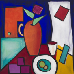 cubist vibrant still life