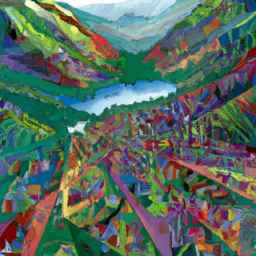 cubist dreamy landscape