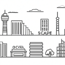 minimalist detailed cityscape