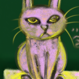 impressionist whimsical cat