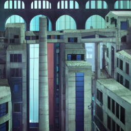 cubist moody cityscape