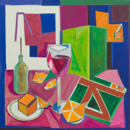 cubist vibrant still life