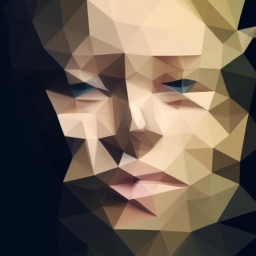 low poly surreal portrait
