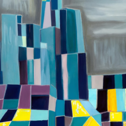cubist dreamy cityscape