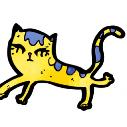 cartoon vibrant cat