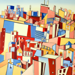 cubist detailed cityscape