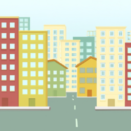 cartoon serene cityscape