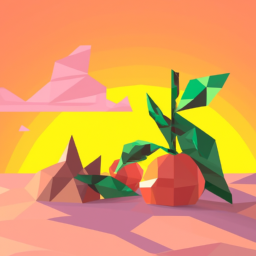 low poly dreamy still life