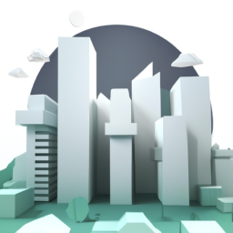 low poly serene cityscape