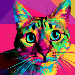 pop art vibrant cat