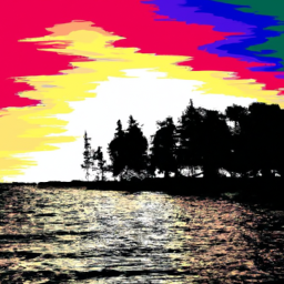 pop art serene landscape