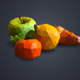 low poly detailed still life