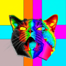 pop art surreal cat