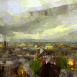 impressionist dark cityscape