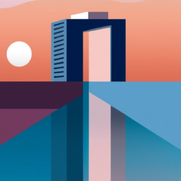 minimalist surreal cityscape