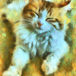 impressionist dreamy cat