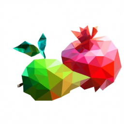 low poly vibrant still life