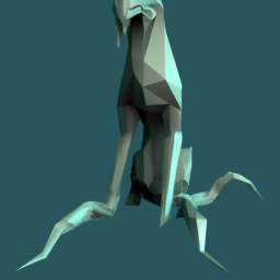 low poly surreal fantasy creature