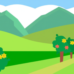 cartoon vibrant landscape