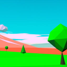 low poly vibrant landscape