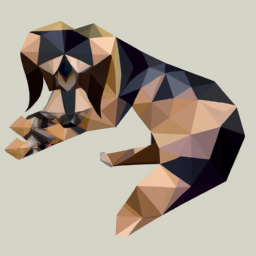 low poly whimsical dog