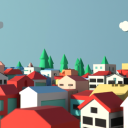 low poly playful cityscape
