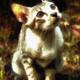 impressionist moody cat