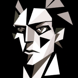 cubist dark portrait