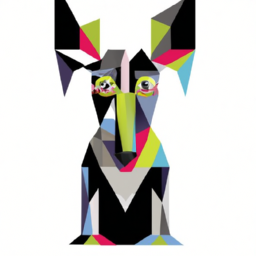cubist whimsical dog