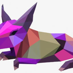 low poly playful fantasy creature