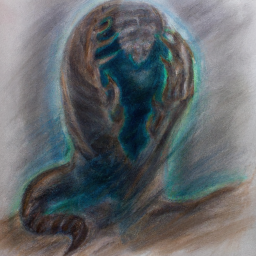 impressionist serene fantasy creature