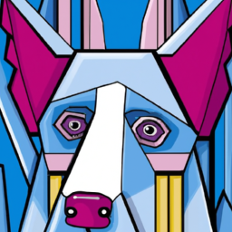 cubist whimsical dog